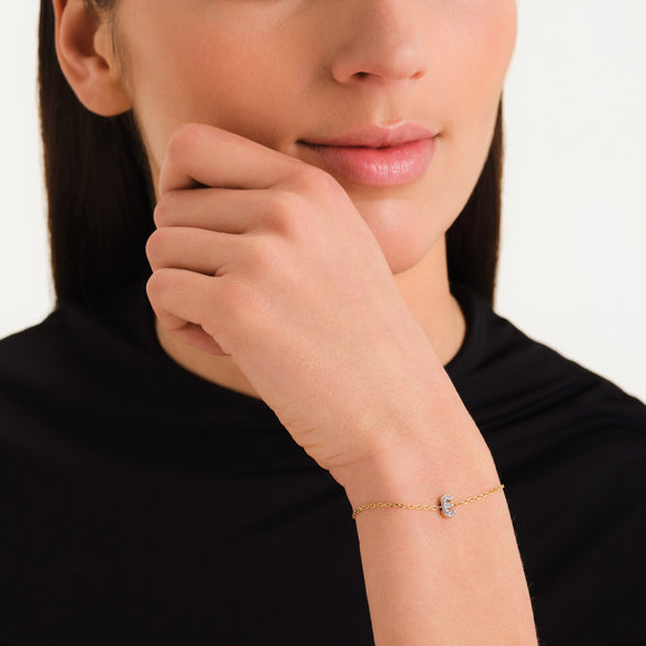 Rosefield Crystal Letter E Bracelet