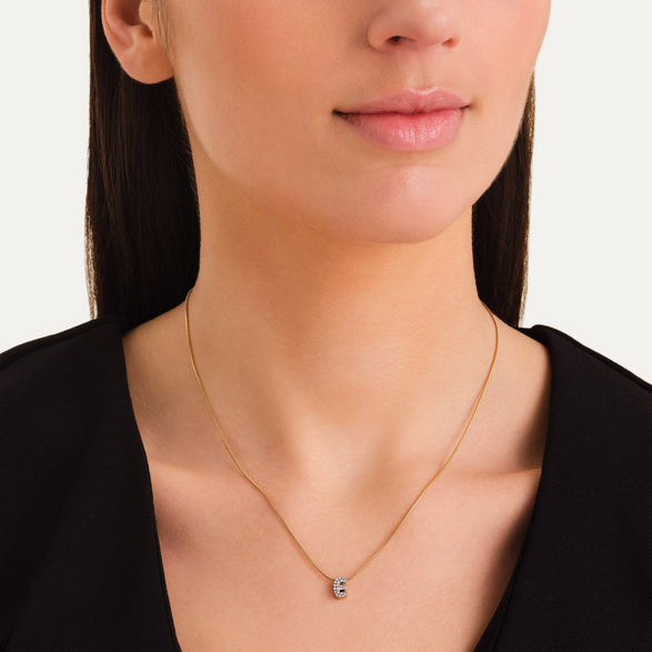 Rosefield Crystal Letter E Necklace