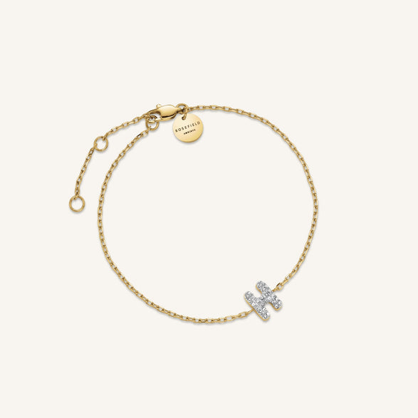 rosefield Crystal Letter H Bracelet