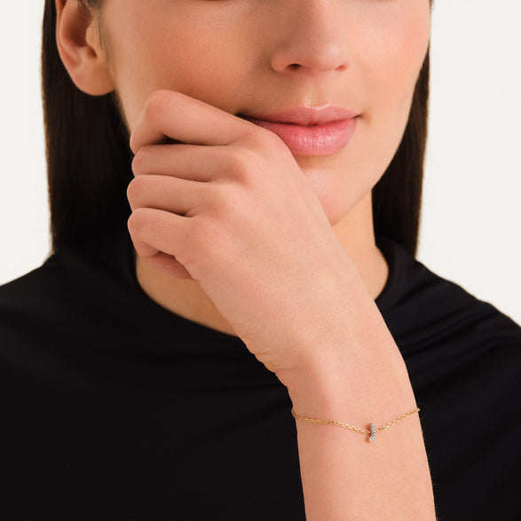 Rosefield Crystal Letter J Bracelet