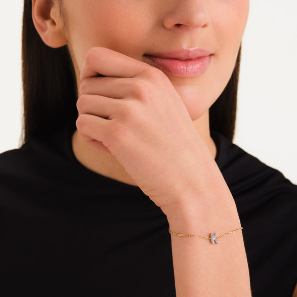Rosefield Crystal Letter K Bracelet