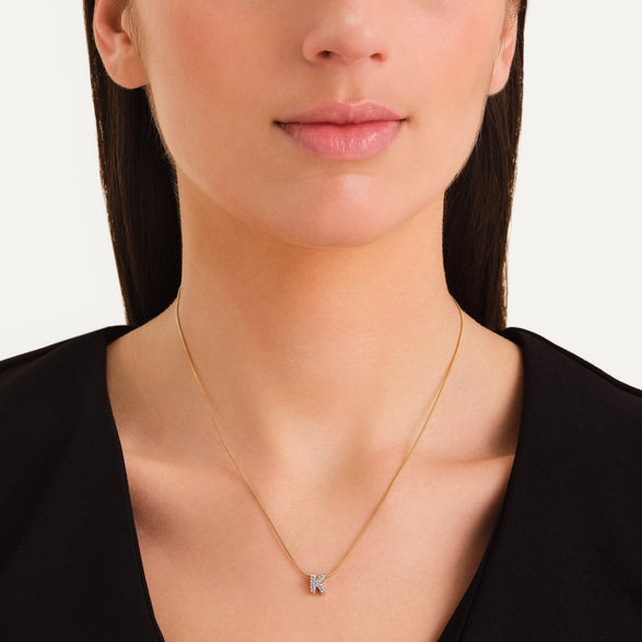 Rosefield Crystal Letter K Necklace