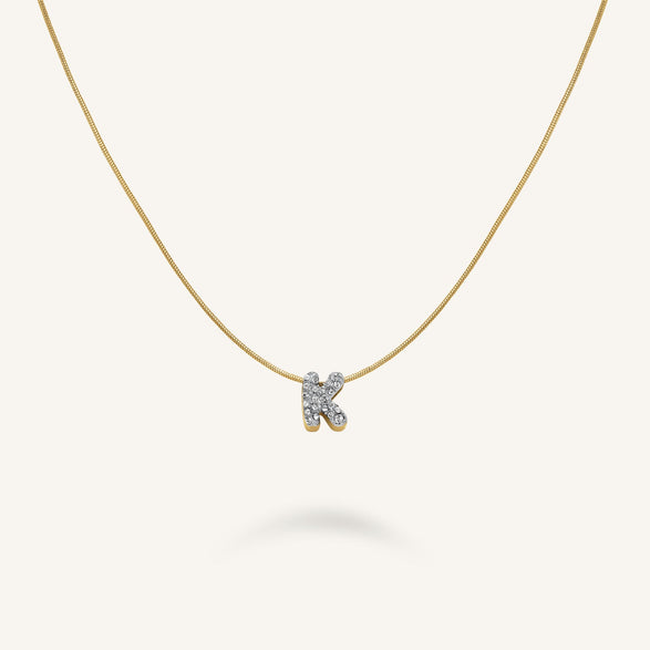 rosefield Crystal Letter K Necklace