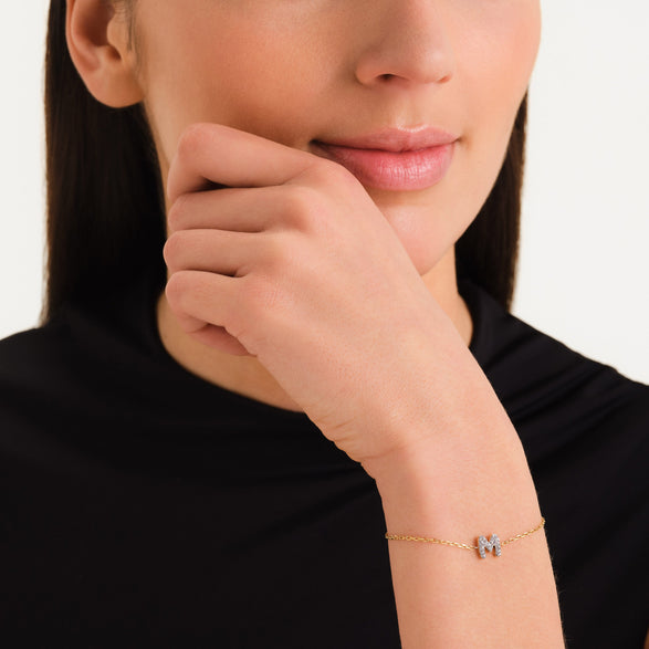 Rosefield Crystal Letter M Bracelet