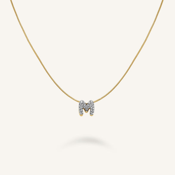 rosefield Crystal Letter M Necklace