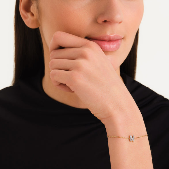 Rosefield Crystal Letter N Bracelet