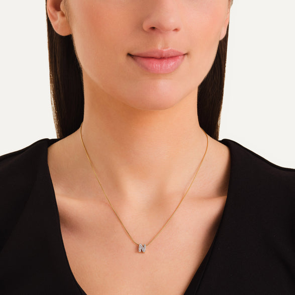 Rosefield Crystal Letter N Necklace