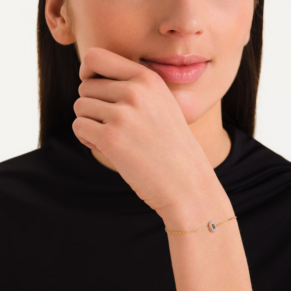 Rosefield Crystal Letter O Bracelet