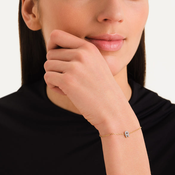 Rosefield Crystal Letter R Bracelet