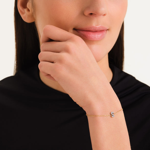Rosefield Crystal Letter S Bracelet