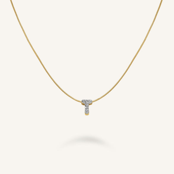 Rosefield Crystal Letter T Necklace