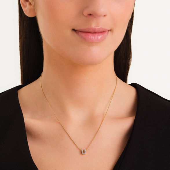 Rosefield Crystal Letter U Necklace