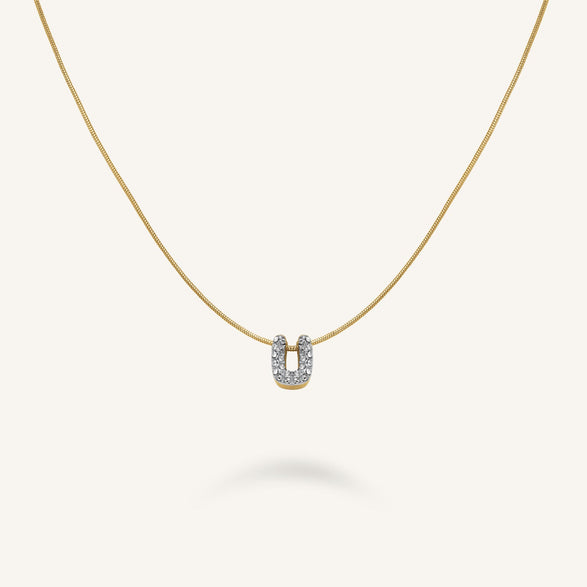 rosefield Crystal Letter U Necklace