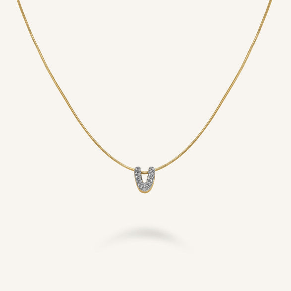rosefield Crystal Letter V Necklace