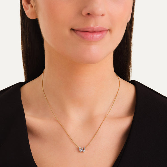Rosefield Crystal Letter W Necklace