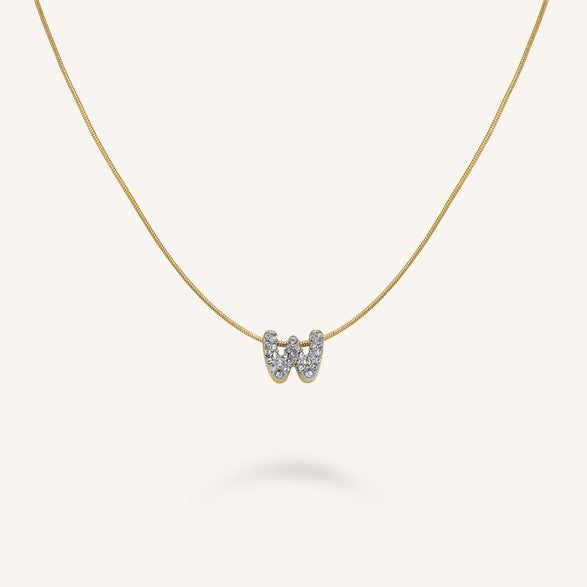 rosefield Crystal Letter W Necklace