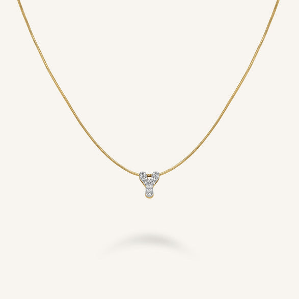rosefield Crystal Letter Y Necklace