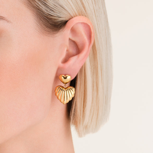Rosefield Double Heart Earrings