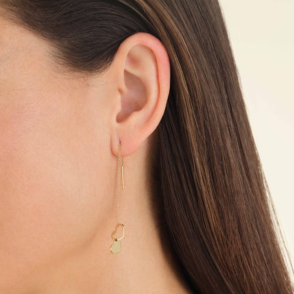 Rosefield Double Heart Earrings Goudkleurig