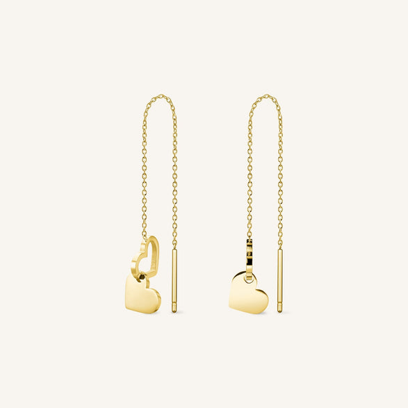 rosefield Double Heart Earrings Goudkleurig