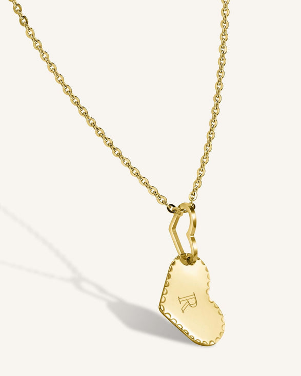 Rosefield Duo Heart Necklace Goudkleurig