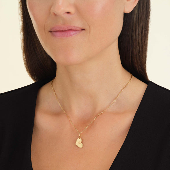 Rosefield Duo Heart Necklace Goudkleurig