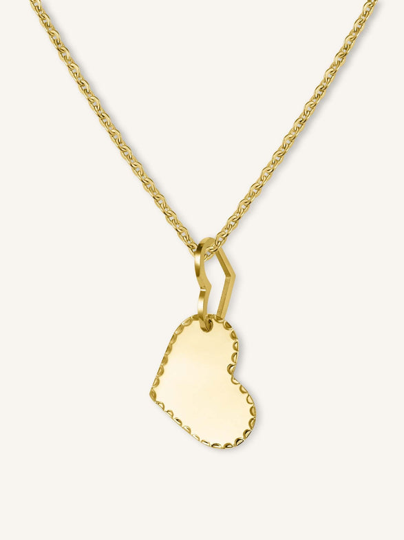 rosefield Duo Heart Necklace Goudkleurig