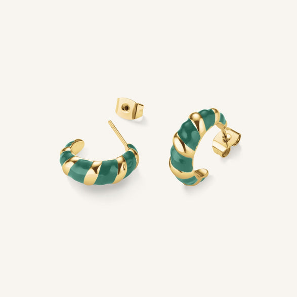 Rosefield Emerald Croissant Hoops