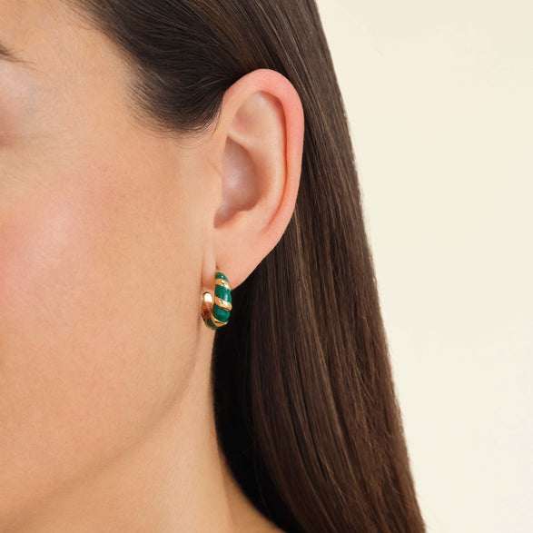 Rosefield Emerald Croissant Hoops