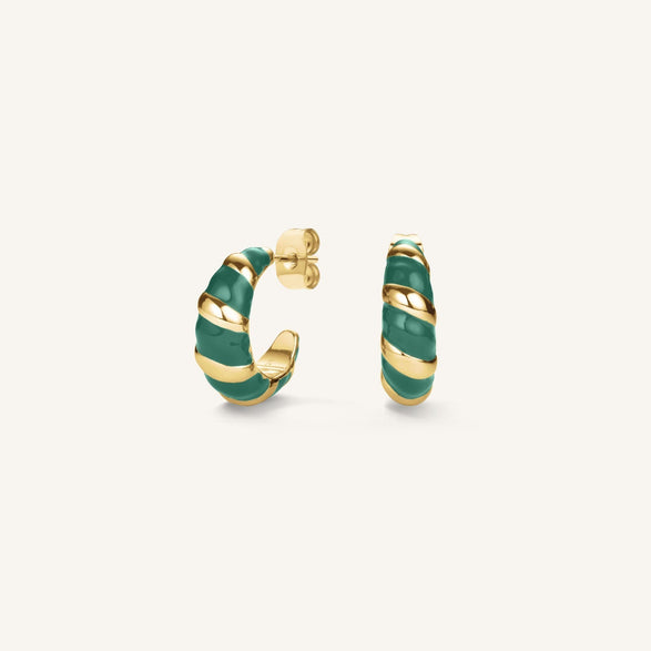 rosefield Emerald Croissant Hoops