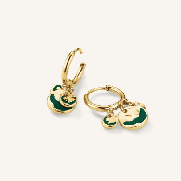 Rosefield Emerald Wavey Coin Hoops