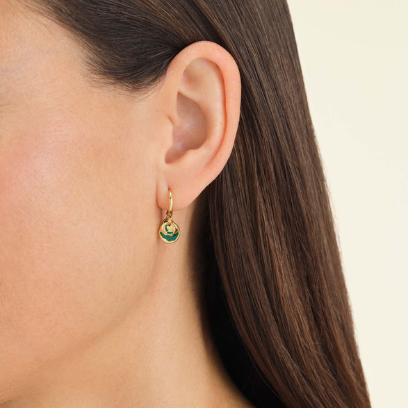 Rosefield Emerald Wavey Coin Hoops