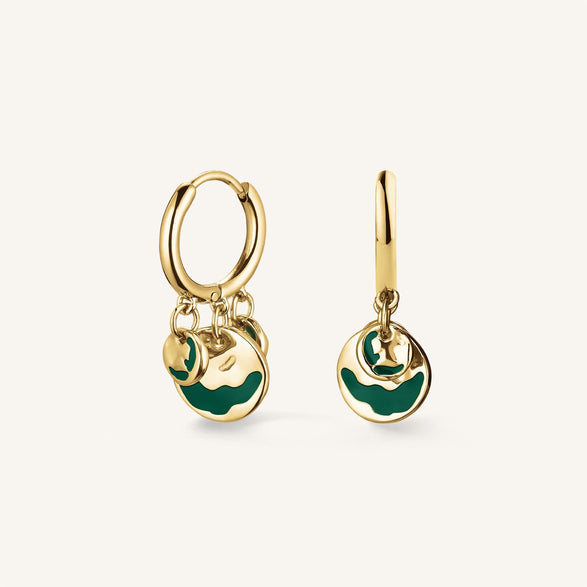 rosefield Emerald Wavey Coin Hoops