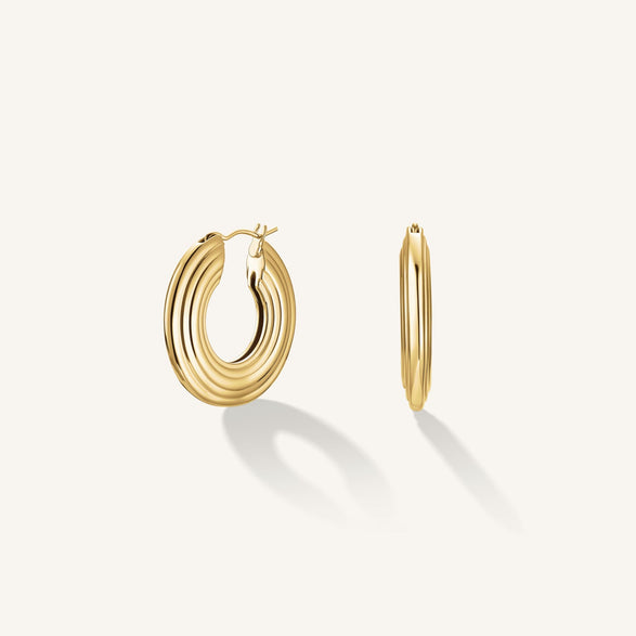 rosefield Flat Striped Hoops Goud