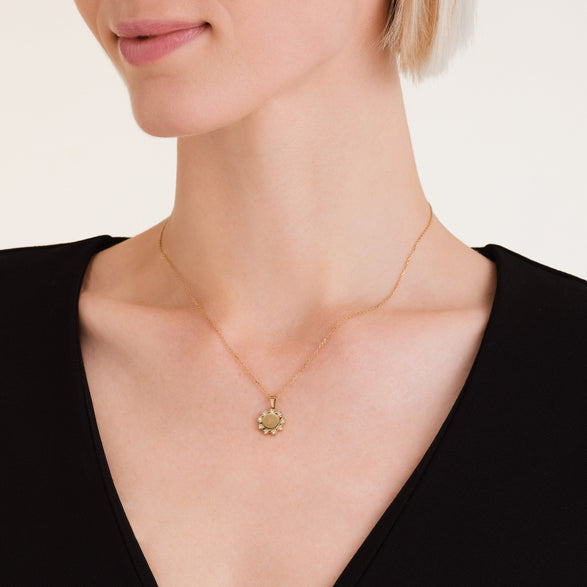Rosefield Flower Pendant Necklace Goud