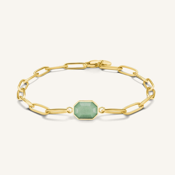 Rosefield Geometric Jade Bracelet Goudkleurig