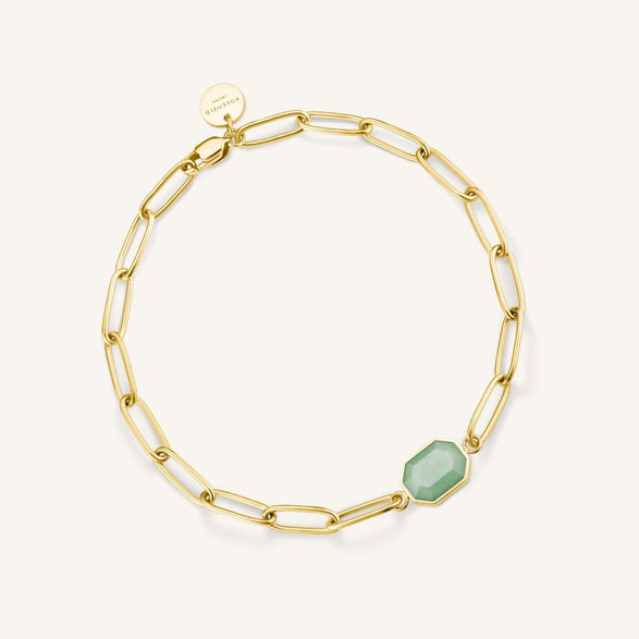 rosefield Geometric Jade Bracelet Goudkleurig