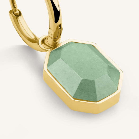 Rosefield Geometric Jade Earrings Goudkleurig