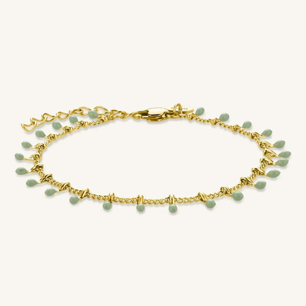 Rosefield Green Drip Bracelet Goudkleurig