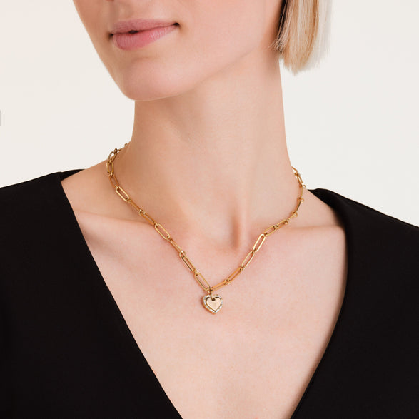 Rosefield Heart Baguette Necklace Goud