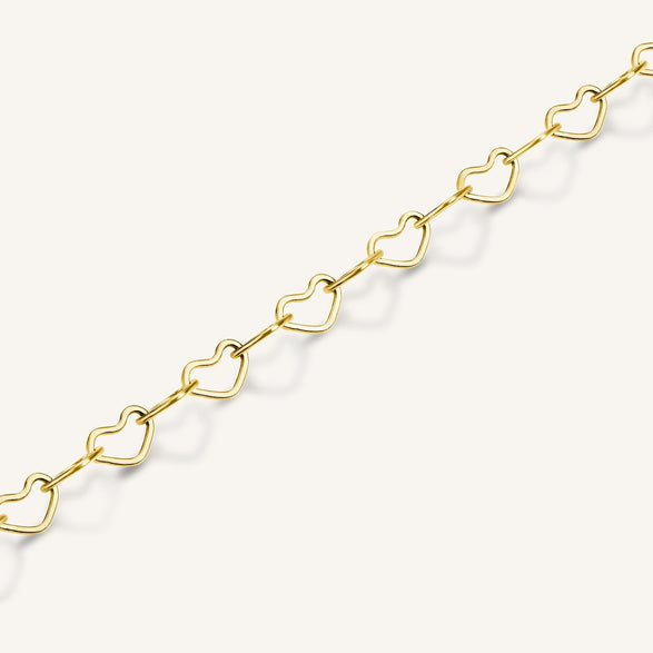 Rosefield Heart Chain Bracelet Goudkleurig
