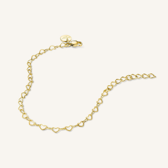Rosefield Heart Chain Bracelet Goudkleurig