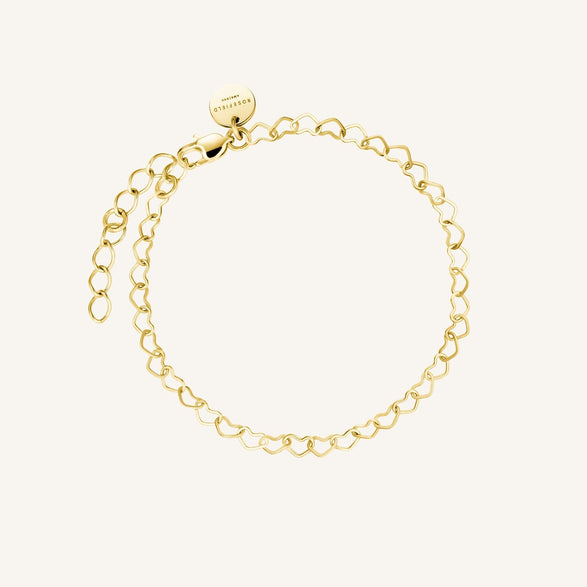 rosefield Heart Chain Bracelet Goudkleurig