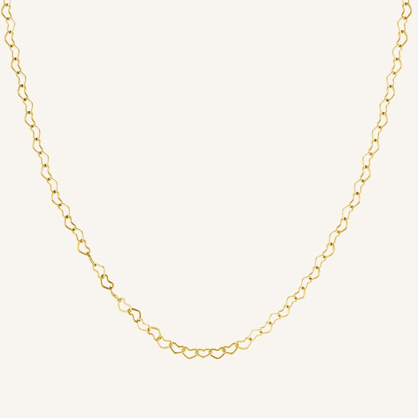 rosefield Heart Chain Necklace Goudkleurig