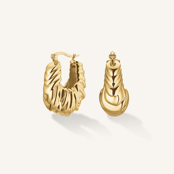 rosefield Knotted Hoops Goud