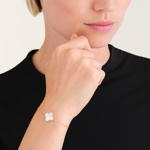 Rosefield Large Pearl Clover Bracelet