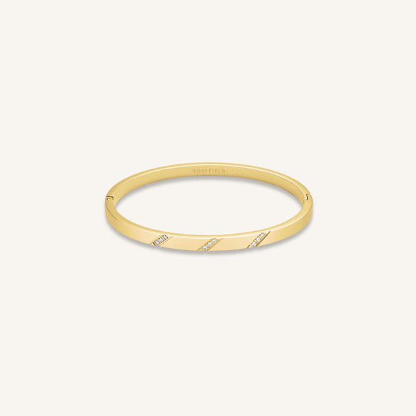 rosefield Lines Crystals Bangle Goud