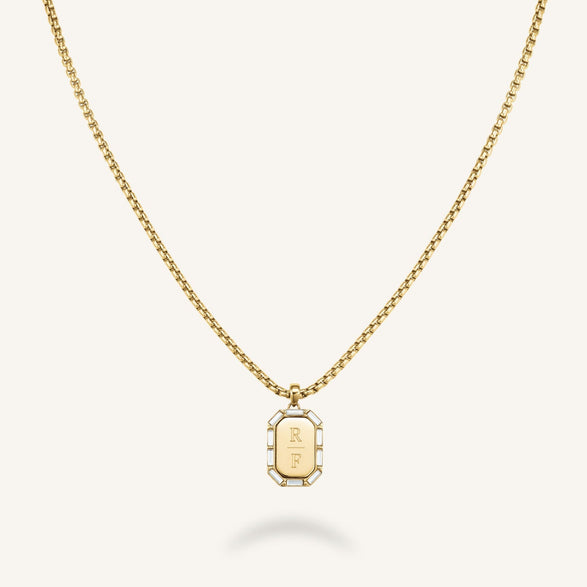 Rosefield Octagon Baguette Necklace Goud