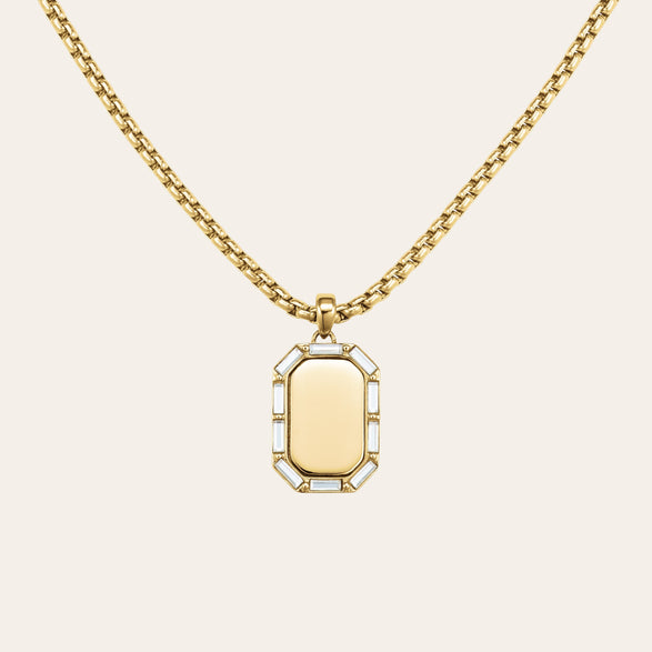 rosefield Octagon Baguette Necklace Goud