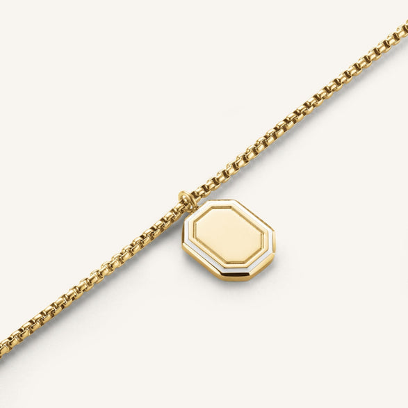 Rosefield Octagon Enamel Necklace Goudkleurig